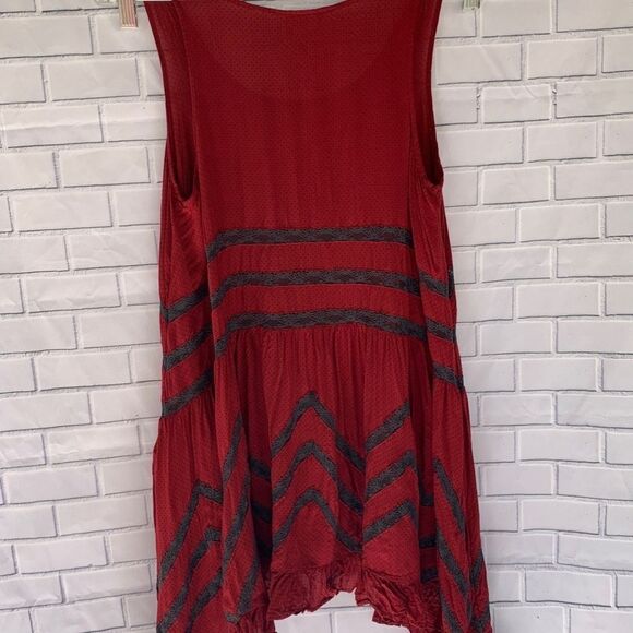 Intimately Free People Red Voile/Lace Tuni… - Picture 3 of 4